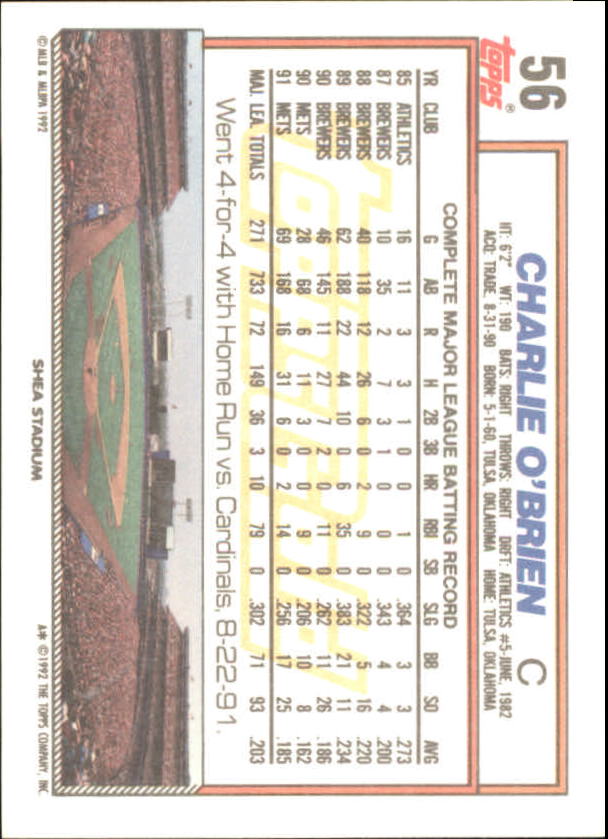 1992 Topps Baseball Gold Winners (#1-275) Singles - You Choose - Bild 97 von 496