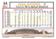 1992 Topps Gold Winners #64 Bob Kipper back image