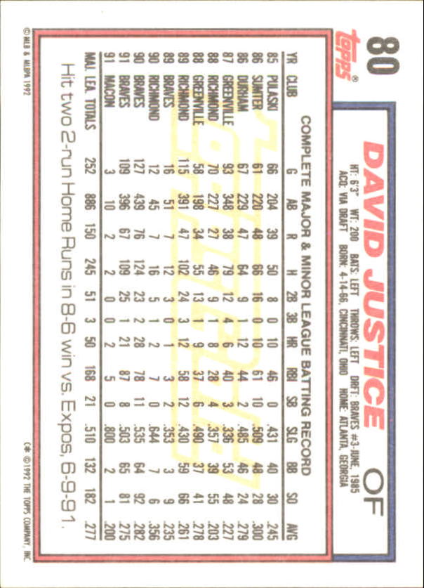 1992 Topps Baseball Gold Winners (#1-275) Singles - You Choose - Bild 139 von 496