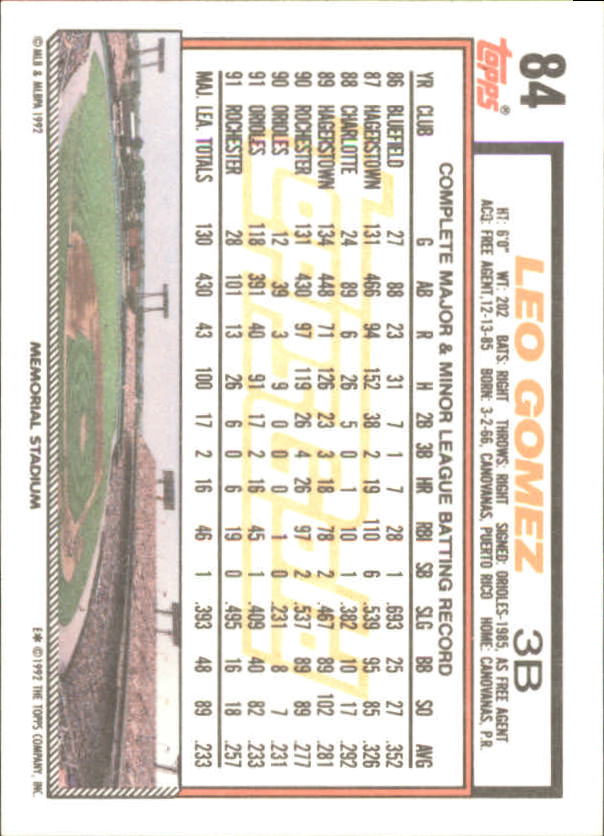 1992 Topps Baseball Gold Winners (#1-275) Singles - You Choose - Bild 147 von 496