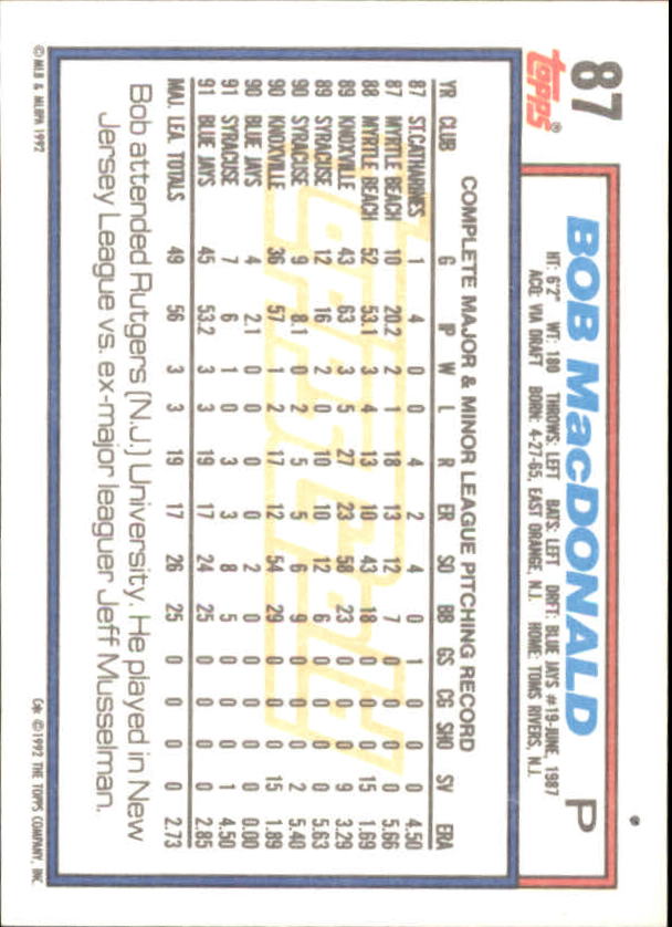 1992 Topps Baseball Gold Winners (#1-275) Singles - You Choose - Bild 153 von 496