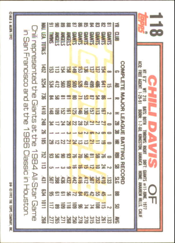 1992 Topps Baseball Gold Winners (#1-275) Singles - You Choose - Bild 206 von 496