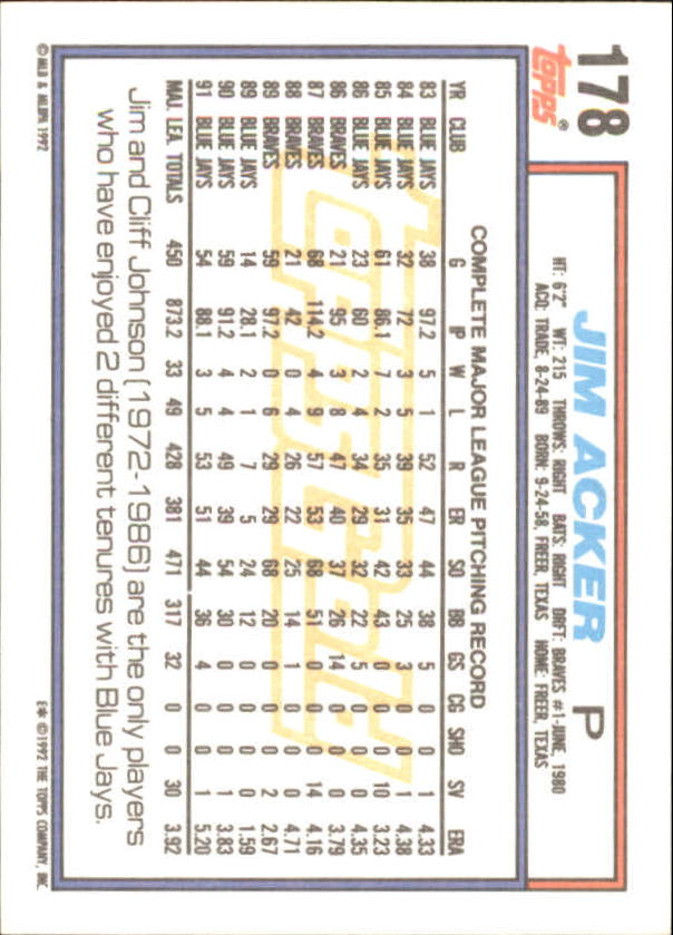 1992 Topps Baseball Gold Winners (#1-275) Singles - You Choose - Bild 316 von 496