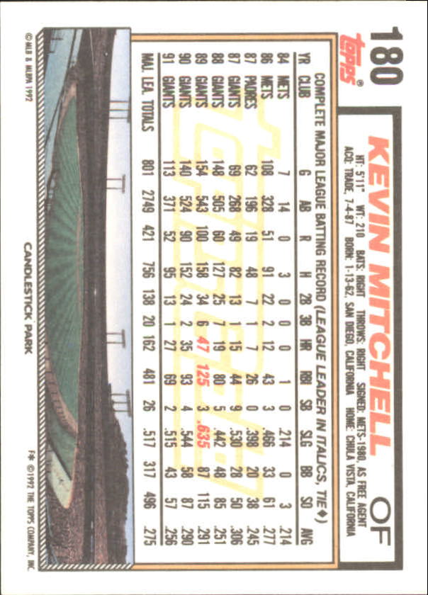 1992 Topps Baseball Gold Winners (#1-275) Singles - You Choose - Bild 320 von 496