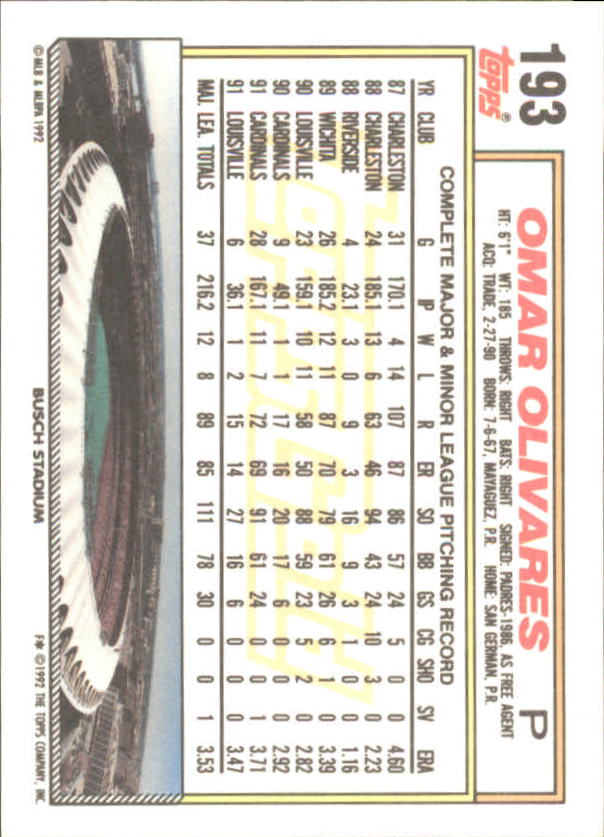 1992 Topps Baseball Gold Winners (#1-275) Singles - You Choose - Bild 340 von 496