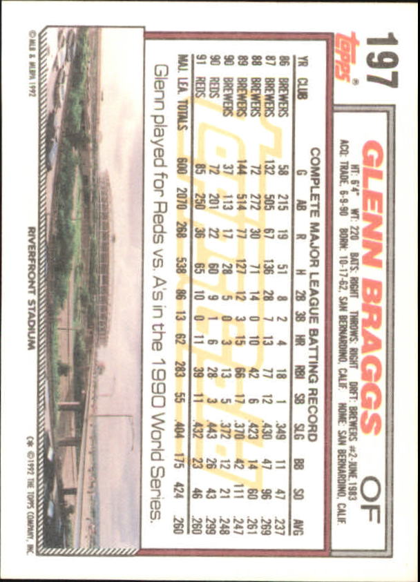 1992 Topps Baseball Gold Winners (#1-275) Singles - You Choose - Bild 348 von 496