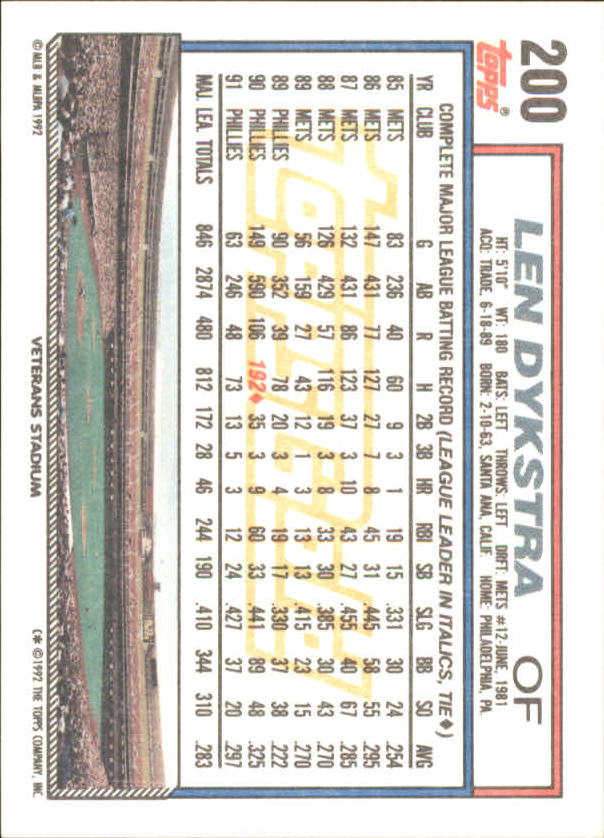 1992 Topps Baseball Gold Winners (#1-275) Singles - You Choose - Bild 354 von 496
