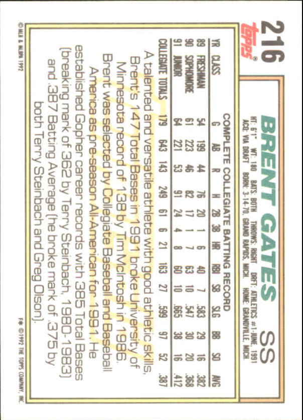 1992 Topps Baseball Gold Winners (#1-275) Singles - You Choose - Bild 382 von 496