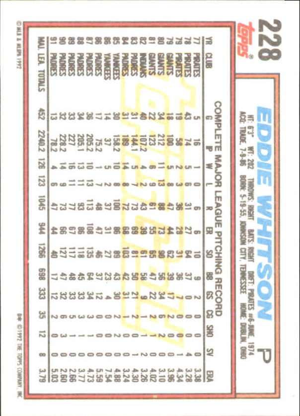 1992 Topps Baseball Gold Winners (#1-275) Singles - You Choose - Bild 406 von 496