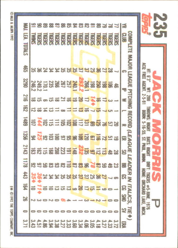 1992 Topps Baseball Gold Winners (#1-275) Singles - You Choose - Bild 420 von 496
