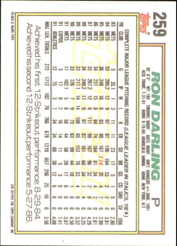 1992 Topps Baseball Gold Winners (#1-275) Singles - You Choose - Bild 466 von 496