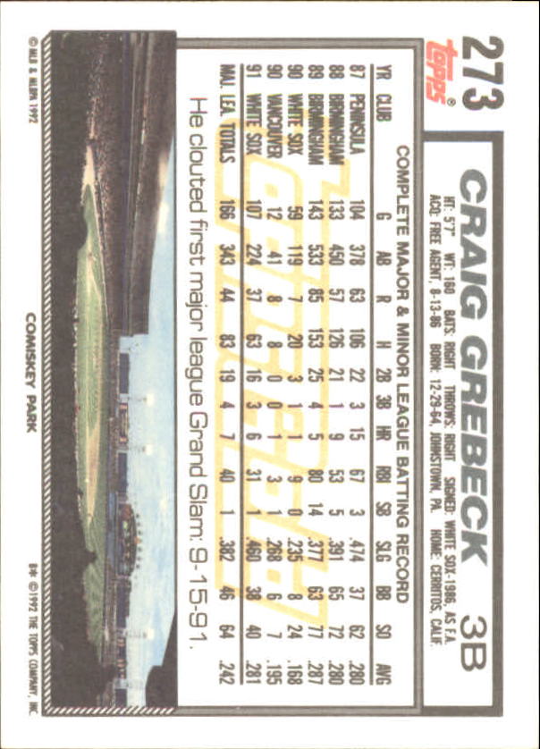 Sports Card Back