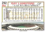 1992 Topps Gold Winners #292 Ray Lankford back image