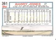 1992 Topps Gold Winners #361 Barry Jones back image