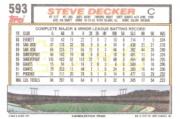 1992 Topps Gold Winners #593 Steve Decker back image
