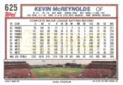 1992 Topps Gold Winners #625 Kevin McReynolds back image