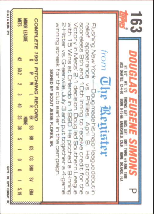Sports Card Back