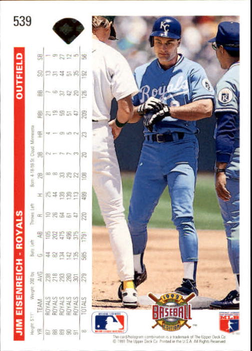 1992 Upper Deck Gold Hologram #539 Jim Eisenreich