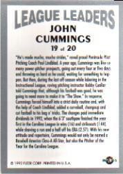 1992-93 Excel League Leaders #19 John Cummings back image