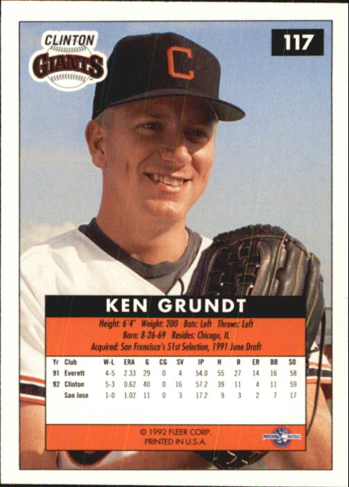 1992-93 Excel #117 Ken Grundt