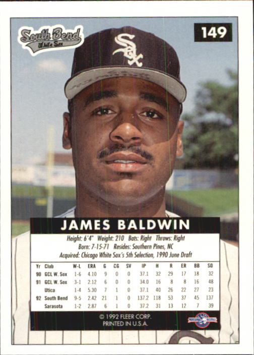 1992-93 Excel #149 James Baldwin back image