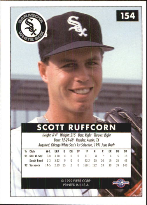 1992-93 Excel #154 Scott Ruffcorn back image