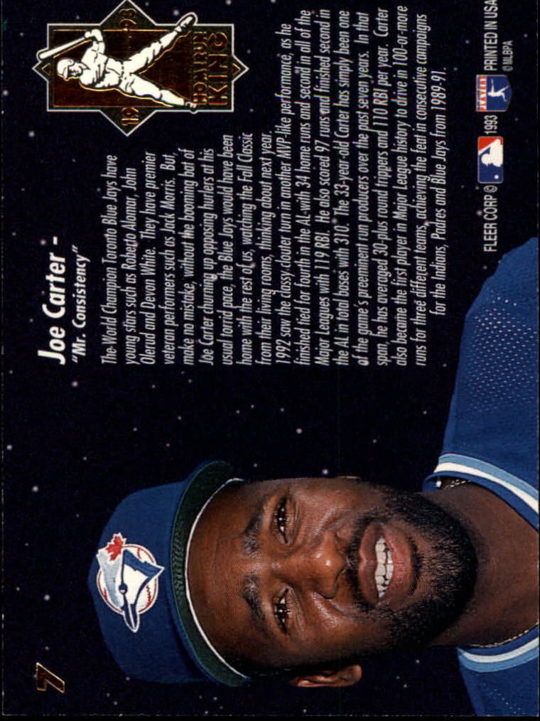 1993 Ultra Home Run Kings #7 Joe Carter back image