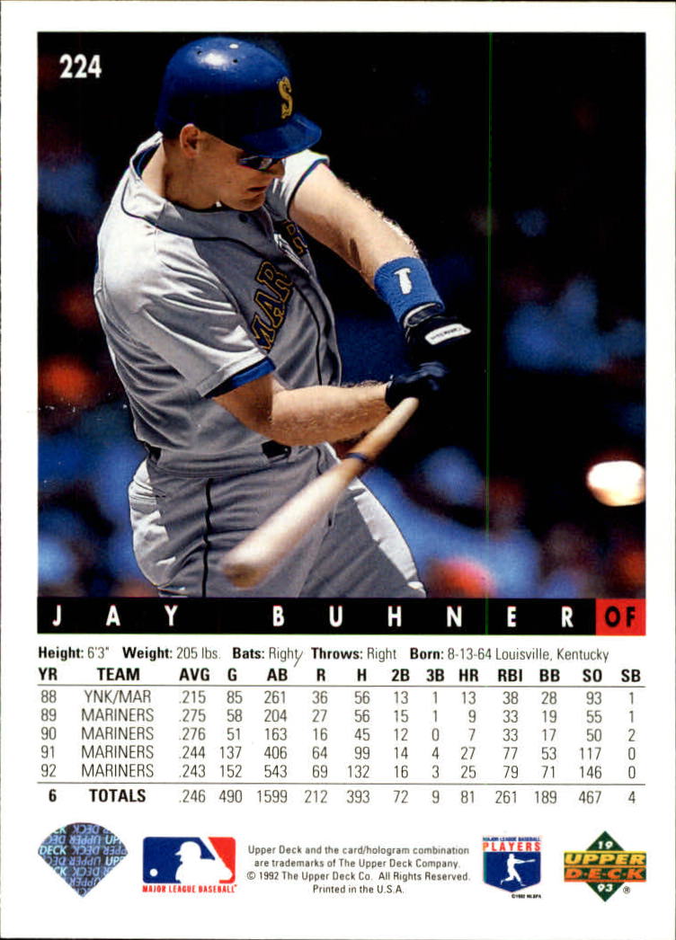 A0487- 1993 Upper Deck Baseball Karte #S 1-250 - You Pick- 15 + Gratis US Schiff - Bild 412 von 464