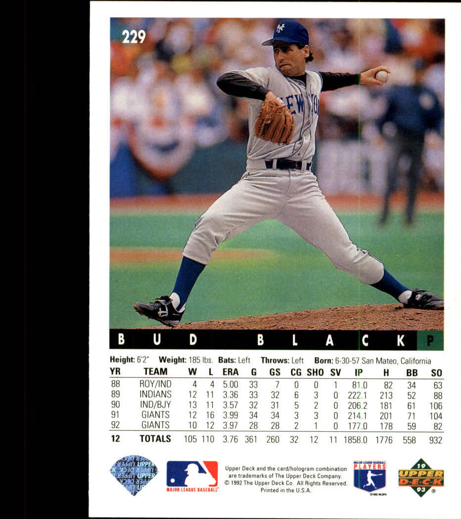 A0487- 1993 Upper Deck Baseball Karte #S 1-250 - You Pick- 15 + Gratis US Schiff - Bild 422 von 464