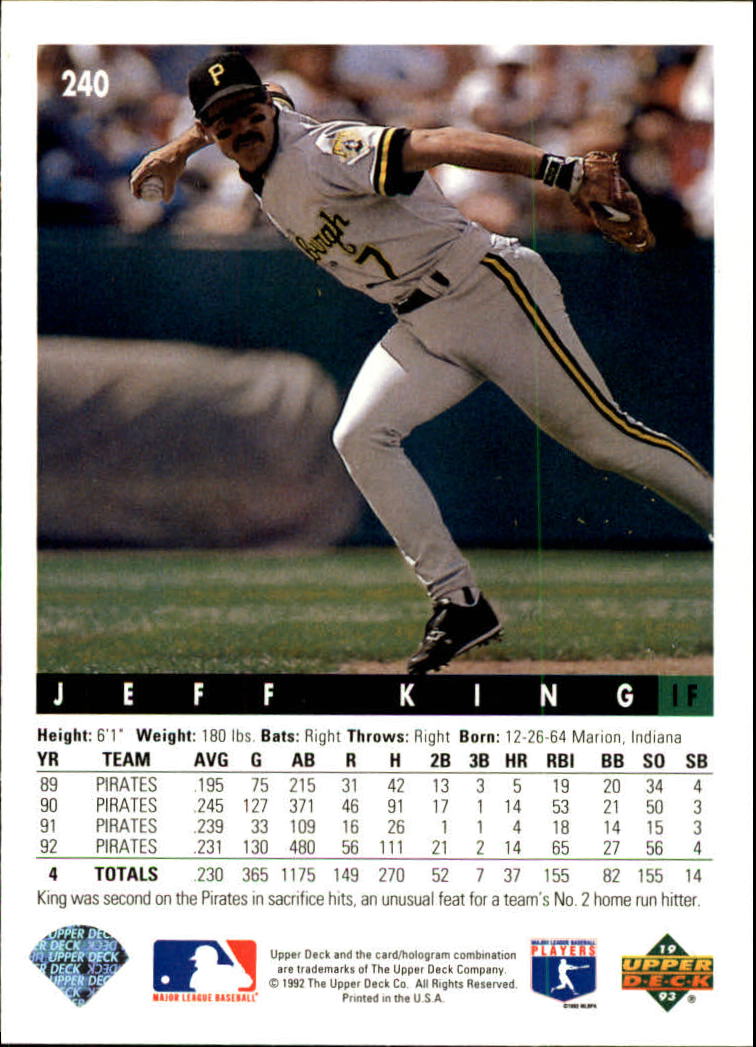 A0487- 1993 Upper Deck Baseball Karte #S 1-250 - You Pick- 15 + Gratis US Schiff - Bild 444 von 464
