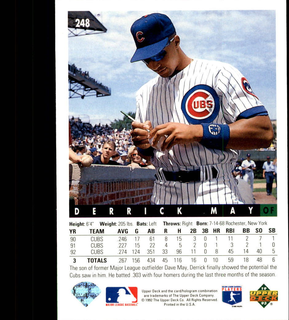 A0487- 1993 Upper Deck Baseball Karte #S 1-250 - You Pick- 15 + Gratis US Schiff - Bild 460 von 464