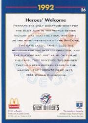 1993 Donruss McDonald's Toronto Blue Jays Great Moments