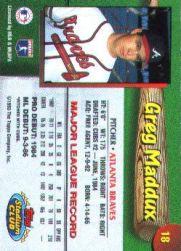 1993 Braves Stadium Club #18 Greg Maddux back image