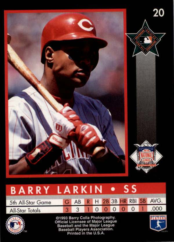 1993 Colla All-Star Game #20 Barry Larkin back image