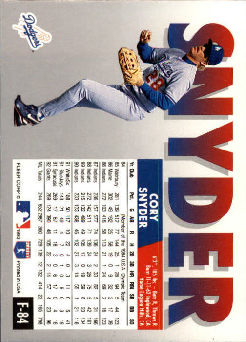 A0291- 1993 Fleer Final Edition BB 1-200 +Rookies -You Pick- 15+ FREE US SHIP - Picture 165 of 389