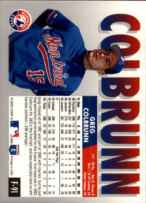 A0291- 1993 Fleer Final Edition BB 1-200 +Rookies -You Pick- 15+ FREE US SHIP - Picture 179 of 389