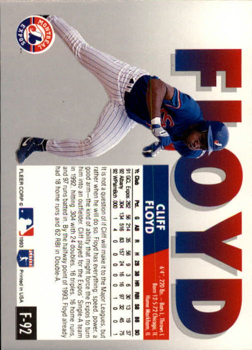 A0291- 1993 Fleer Final Edition BB 1-200 +Rookies -You Pick- 15+ FREE US SHIP - Picture 181 of 389