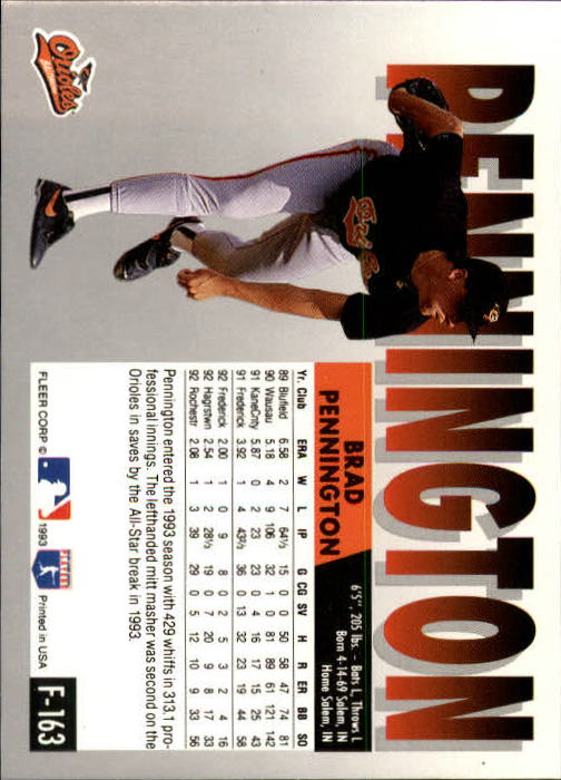 A0291- 1993 Fleer Final Edition BB 1-200 +Rookies -You Pick- 15+ FREE US SHIP - Picture 321 of 389
