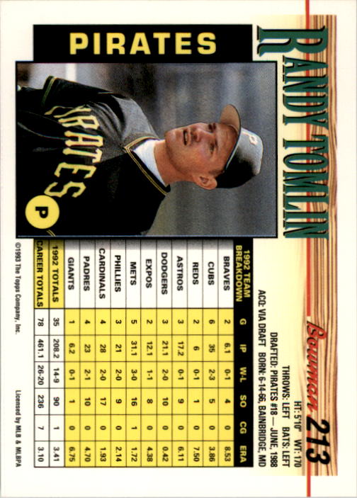 A0118- 1993 Bowman Baseball Karte #S 1-250 + Rookies -du Pick- 15 + Gratis US - Bild 409 von 479