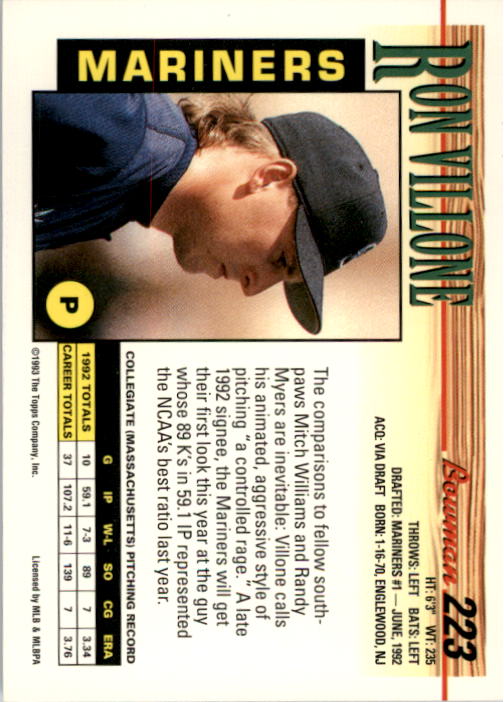 A0118- 1993 Bowman Baseball Karte #S 1-250 + Rookies -du Pick- 15 + Gratis US - Bild 429 von 479