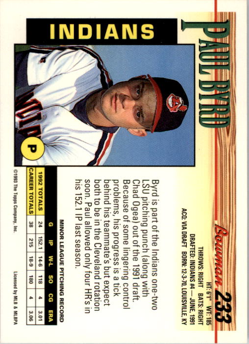 A0118- 1993 Bowman Baseball Karte #S 1-250 + Rookies -du Pick- 15 + Gratis US - Bild 447 von 479