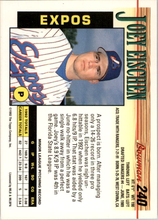 A0118- 1993 Bowman Baseball Karte #S 1-250 + Rookies -du Pick- 15 + Gratis US - Bild 461 von 479