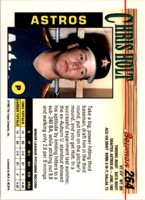 1993 Bowman Baseball "Main Set" Base Cards #251 to #500 - Picture 29 of 499