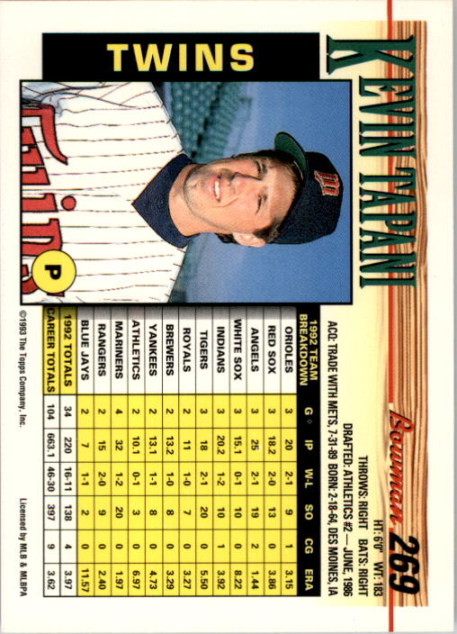 1993 Bowman Baseball "Main Set" Base Cards #251 to #500 - Picture 39 of 499