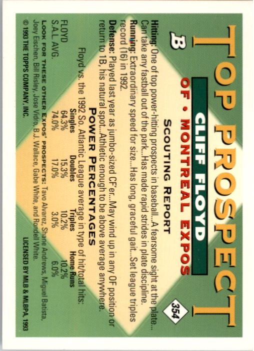 1993 Bowman Baseball "Main Set" Base Cards #251 to #500 - Picture 209 of 499