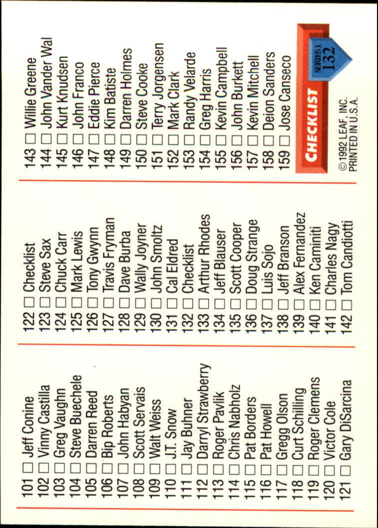 1993 Donruss #132 Checklist 81-159/(Roberto Alomar and/Devon White back image