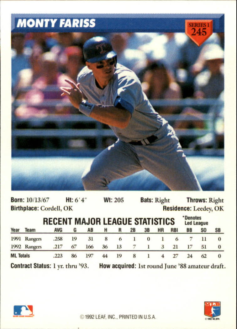 B1980- 1993 Donruss Baseball Cards 1-250 +Rookies -You Pick- 15+ FREE US SHIP - Picture 491 of 501