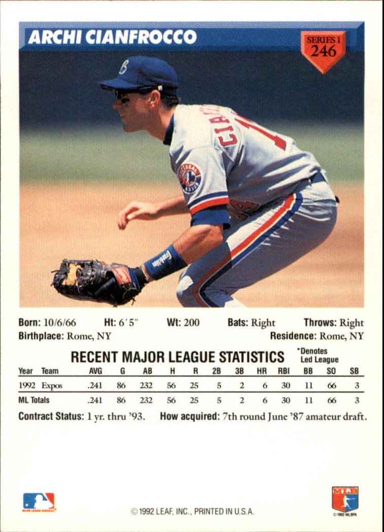 B1980- 1993 Donruss Baseball Cards 1-250 +Rookies -You Pick- 15+ FREE US SHIP - Picture 493 of 501