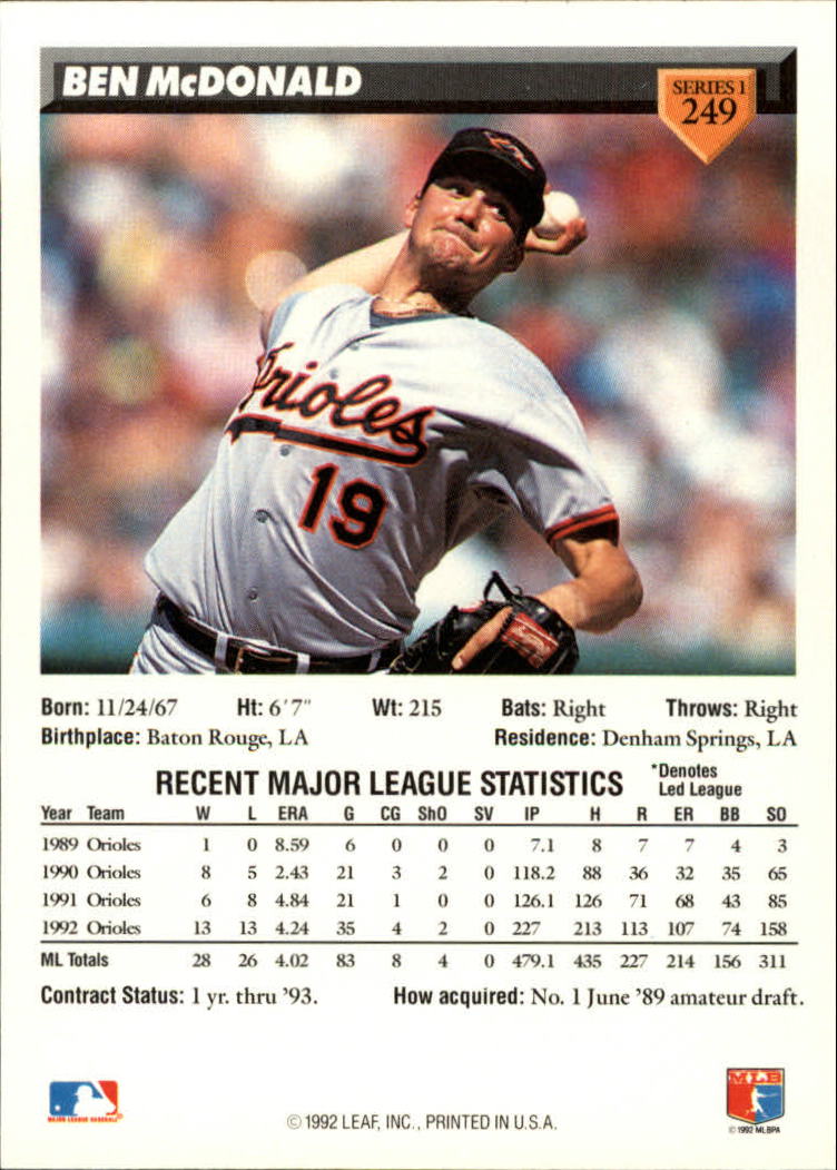 B1980- 1993 Donruss Baseball Cards 1-250 +Rookies -You Pick- 15+ FREE US SHIP - Picture 499 of 501