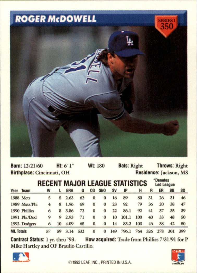 B1980- 1993 Donruss Baseball Cards 251-500 +Rookies -You Pick- 15+ FREE US SHIP - Picture 197 of 485